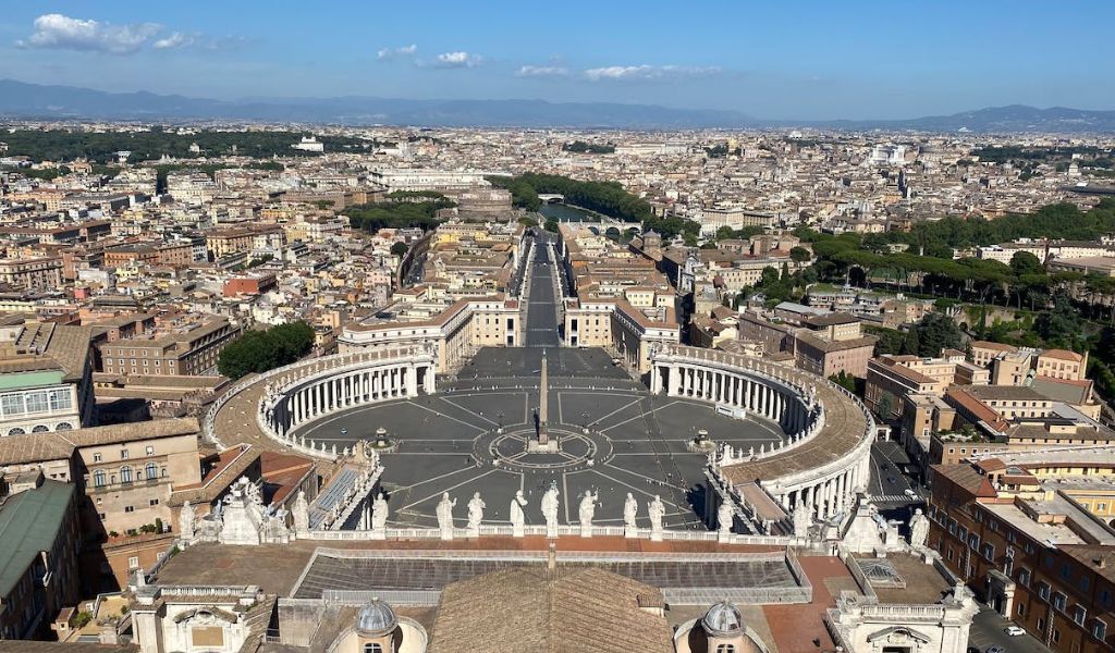 Aerial View of St. Peters Square, Vatican City, Rome, Italy