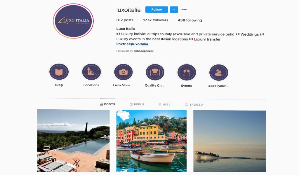 Italian luxury travel Instagram photos that source of inspiration when planning your next trip to Italy by Luxo Italia.