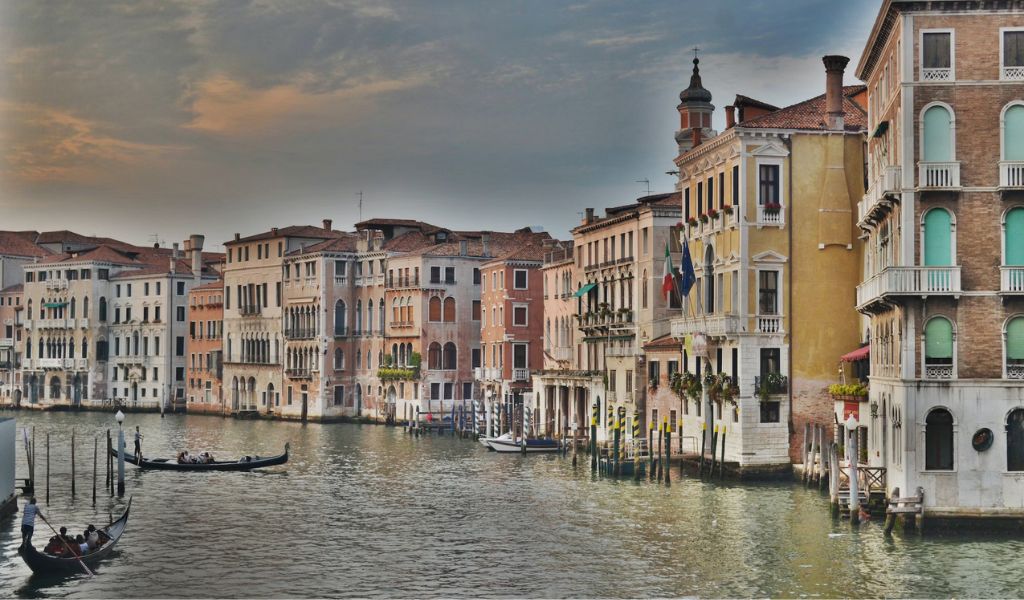 Afternoon view in Venice during the winter season.