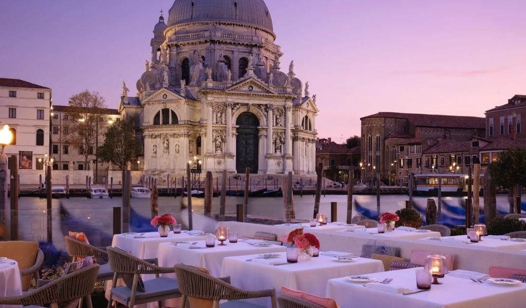 Dinner time near the water in the St. Regis in Venice
