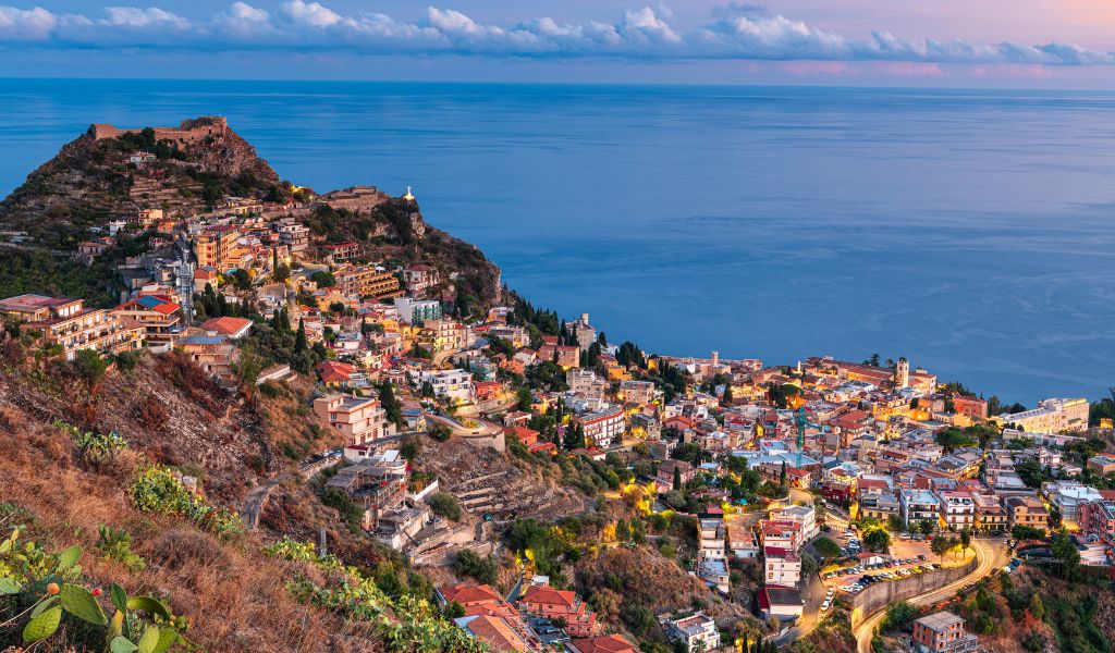 Taormina is located in Sicily, Italy and offers many luxury hotels to tourists