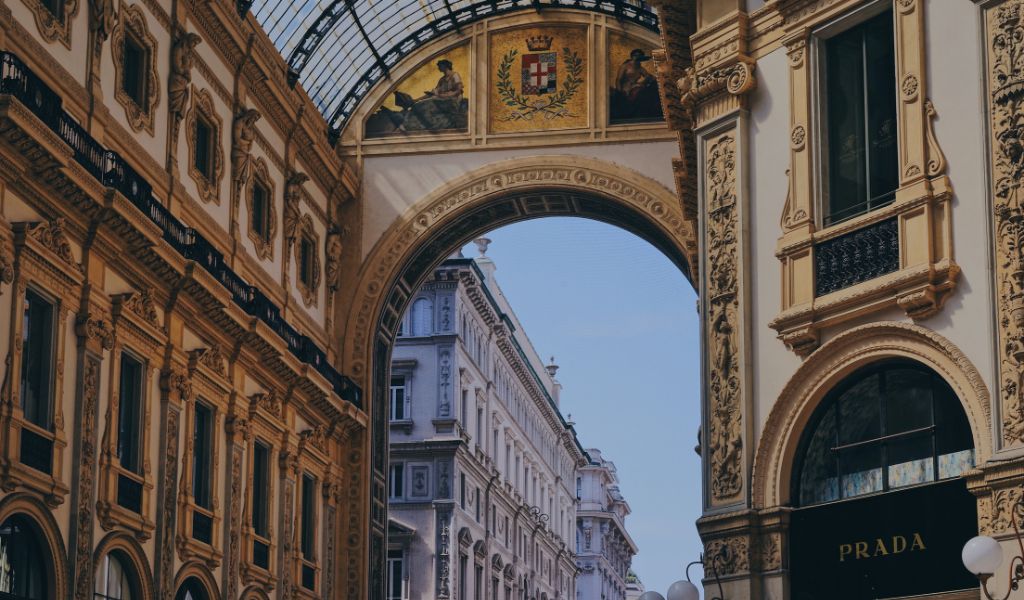 Galleria Vittorio Emanuele in Milan is perfect for luxury shopping in Italy